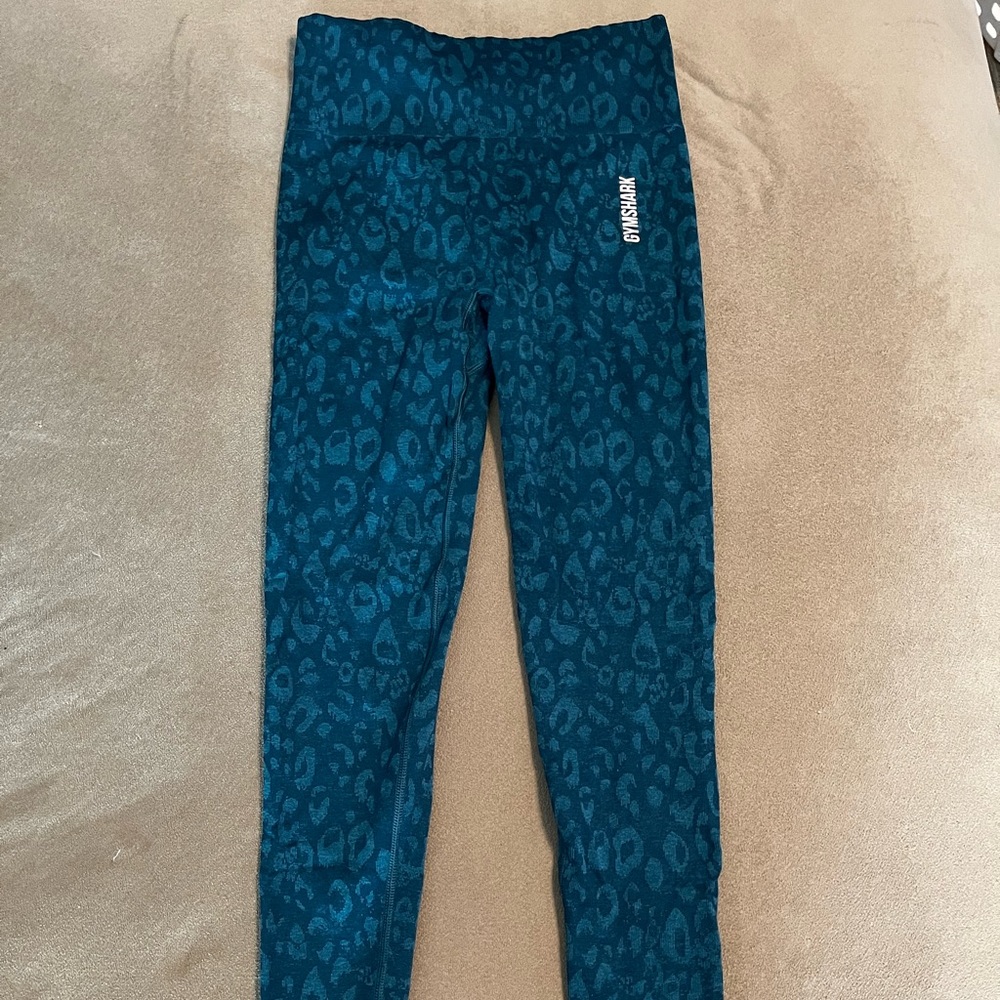 Gymshark dark teal animal print leggings size small